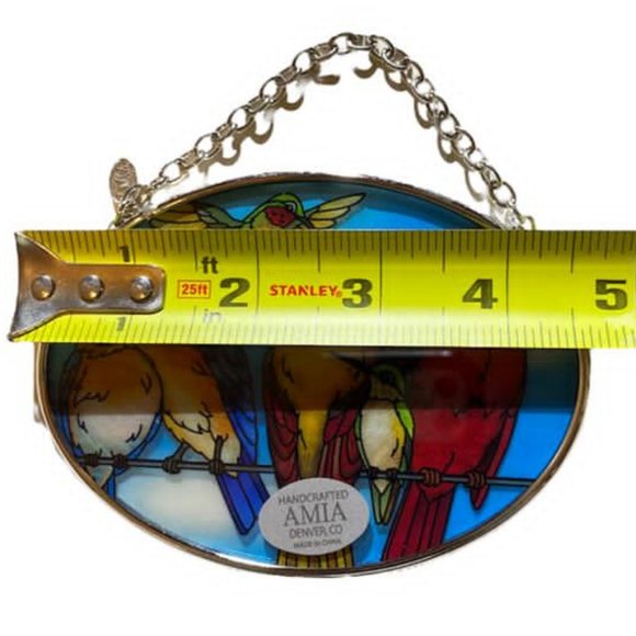 Amia songbird small oval glass suncatcher - Picture 3 of 4